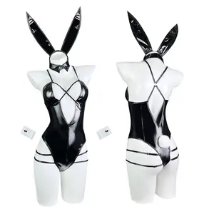 Koruraclub KO71 Cosplay Bunny Girl Costume Sexy Fitted Design with Bunny Ears Tail for Anime Conventions Black Womenswear Clothes Valentine's Day gift Love