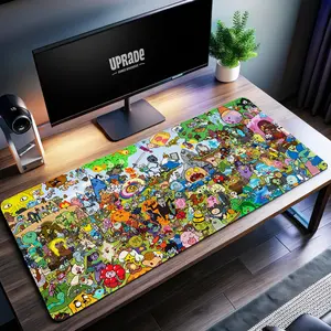 Cartoon Extravaganza Extra Desk Mat – Colorful Gaming Mouse Pad with Popular Characters