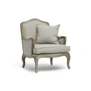 Wholesale Interiors TA2256-Beige Constanza Classic Antiqued French Accent Chair