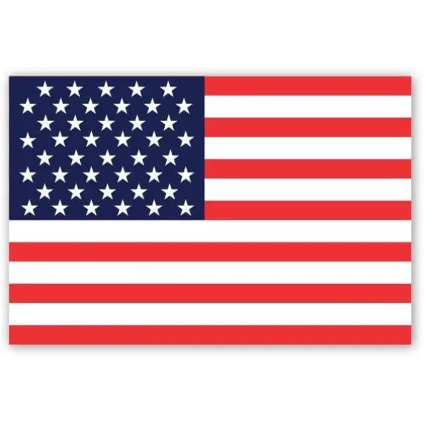 StickerJet Vibrant American Flag Rectangular Roll Labels - 500 Stickers per Roll, Easy Peel & Stick, Crafted from High-Grade Premium Paper, Fade-Resistant Colors, Consistent Print Quality, Office Stationery for DIY Crafts, Shipping Boxes, Patriotic, Small