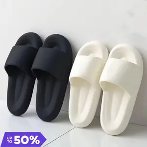 Pillow Slippers Women Men, Non-Slip Cloud Shower Slides Thick Bottom Comfortable Summer Beach Sandals