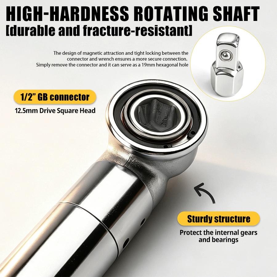 Offset Extension Wrench, 1/2in Forward Reverse Switch Compact Broad Socket Compatibility Impact Extension Wrench with Tight Reach Offset Torque for Tight Spaces
