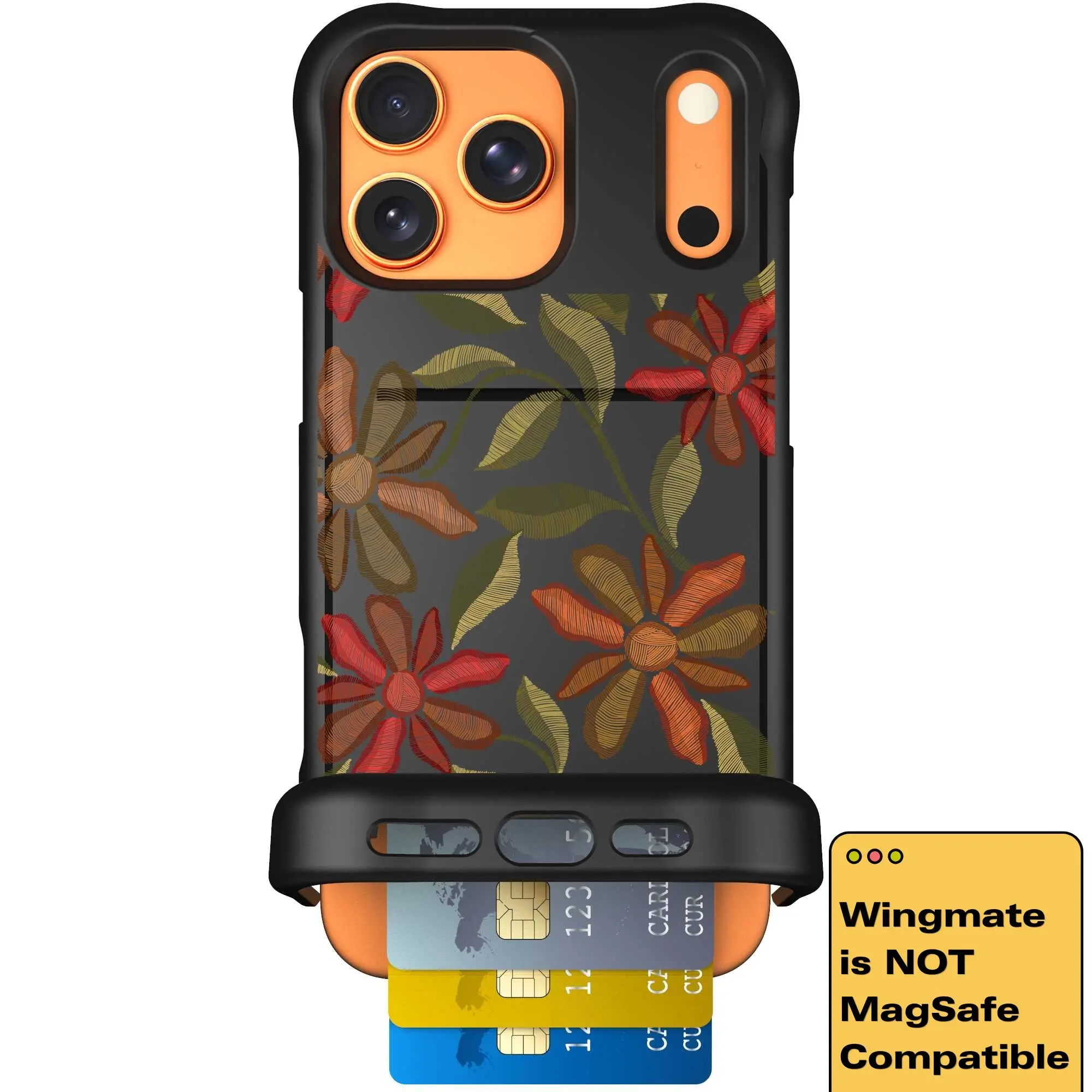 Scooch Wingmate Hidden Wallet Case - Floral Tapestry (Not MagSafe Compatible)