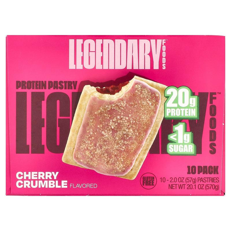 Legendary Foods Protein Pastry, Cherry Crumble , 10 Pack, 2 oz (57 g) Each