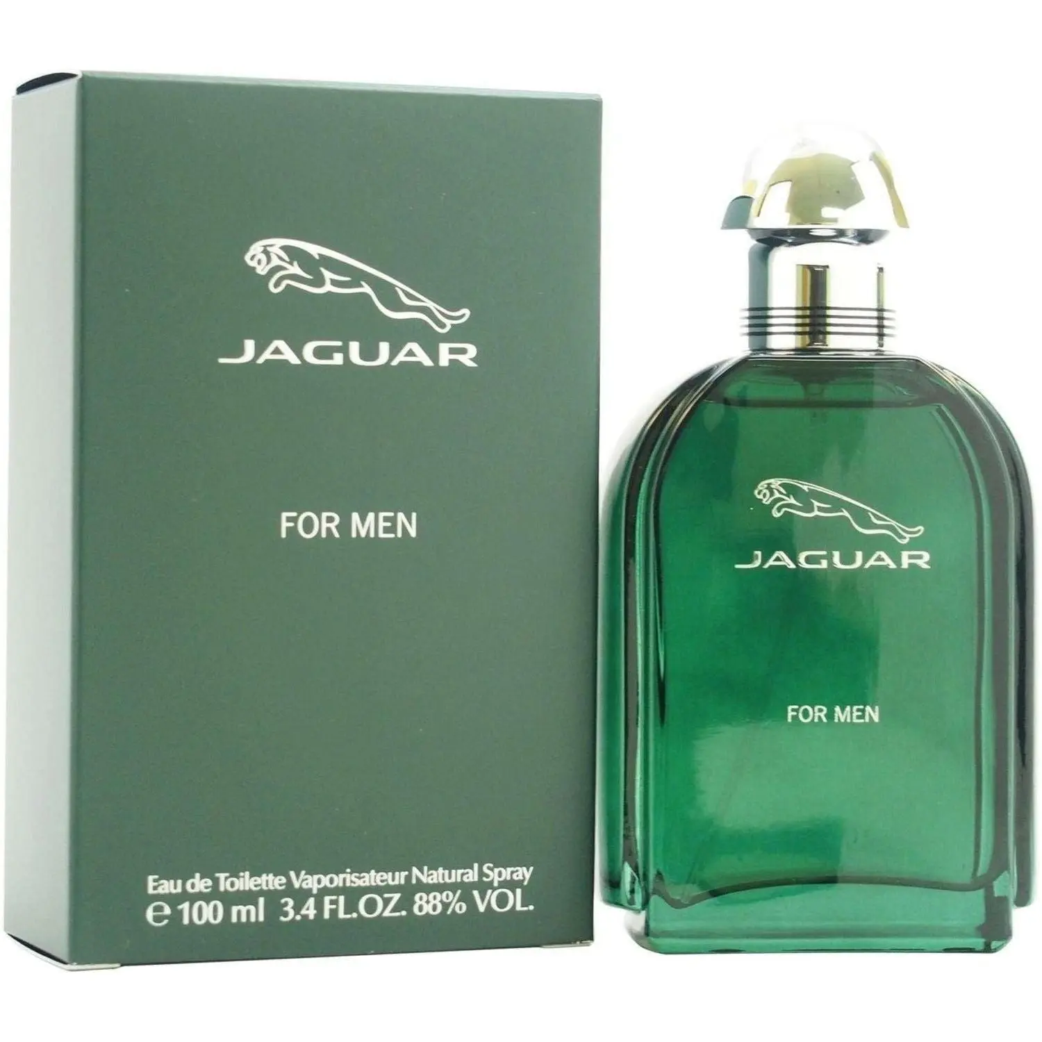 JAGUAR Men's Green Cologne Perfume - Aromatic Eau de Toilette (EDT) Spray, Carnation & Fruit Notes, 3.4 fl oz, New in Box