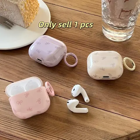 Simple Three-Color Butterfly Knot Earphone Case Cover for Apple AirPods Pro 3/2/1 & AirPods 4/3/2, Stylish Protective Accessory, Audio Accessory, Headphone Accessories