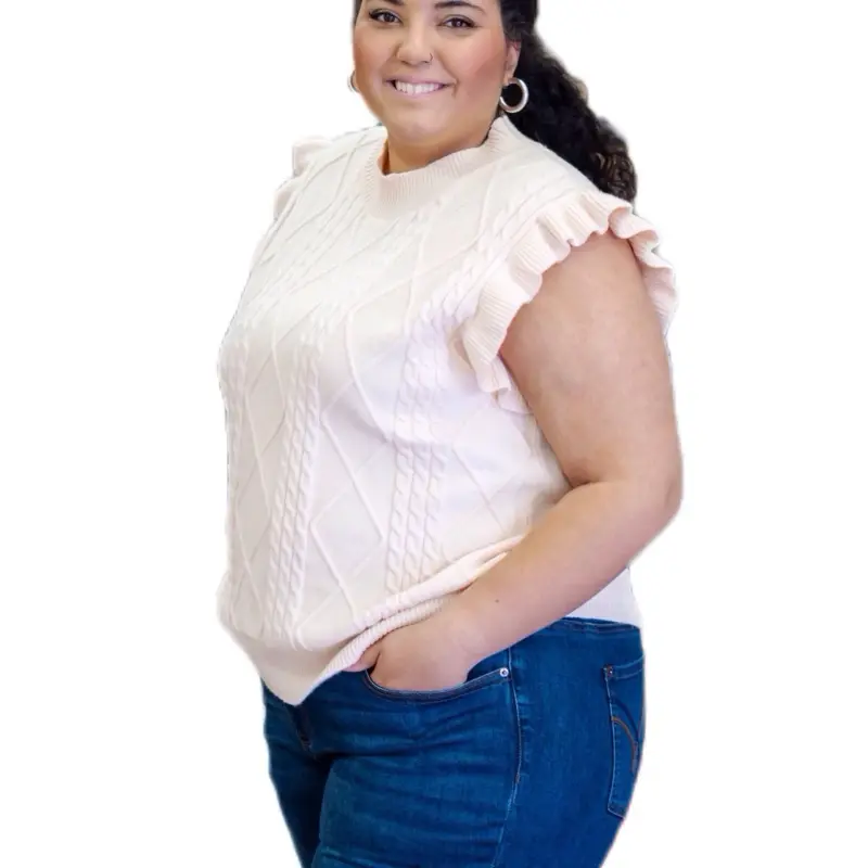Peach Knit Sweater Top - Soft Knitwear for Women, Versatile Style, Comfortable Fit, Ideal for Casual Wear - Womenswear