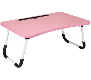 Portable Foldable Lap Desk with Phone & Tablet Slot for Laptop, Bed Sofa Tray Table