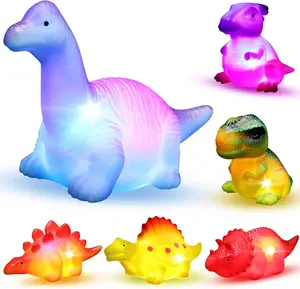 6 Pack Light Up Floating Dinosaur Bath Toys for Toddlers & Babies, LED Water Bath Toy Set for Kids, Bathtub Shower Pool Toys, Birthday Christmas Easter Gift for Boys Girls