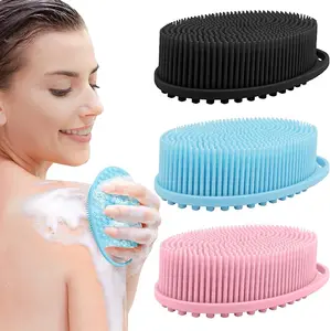 3 Pack Silicone Body Scrubber, Exfoliating Body Scrubber Soft Silicone Loofah Body