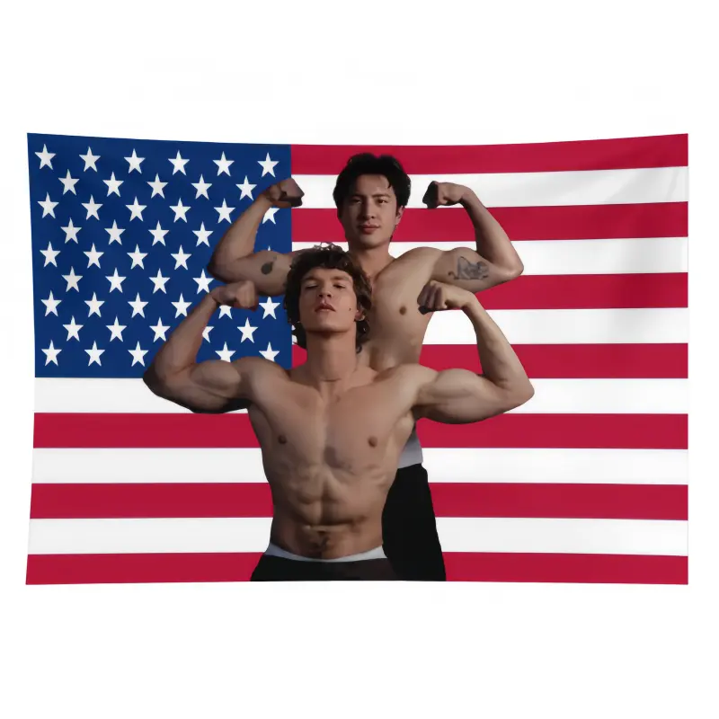 Vintage Heated Rivalry Fabric Tapestry - Retro Flag, Sports Aesthetic Wall Decor, Classic Competition Banner, Hudson Williams Connor Storrie Chemistry Starry Sky Pattern DIY Hanging Backdrop for Fan Bedrooms & Dorms