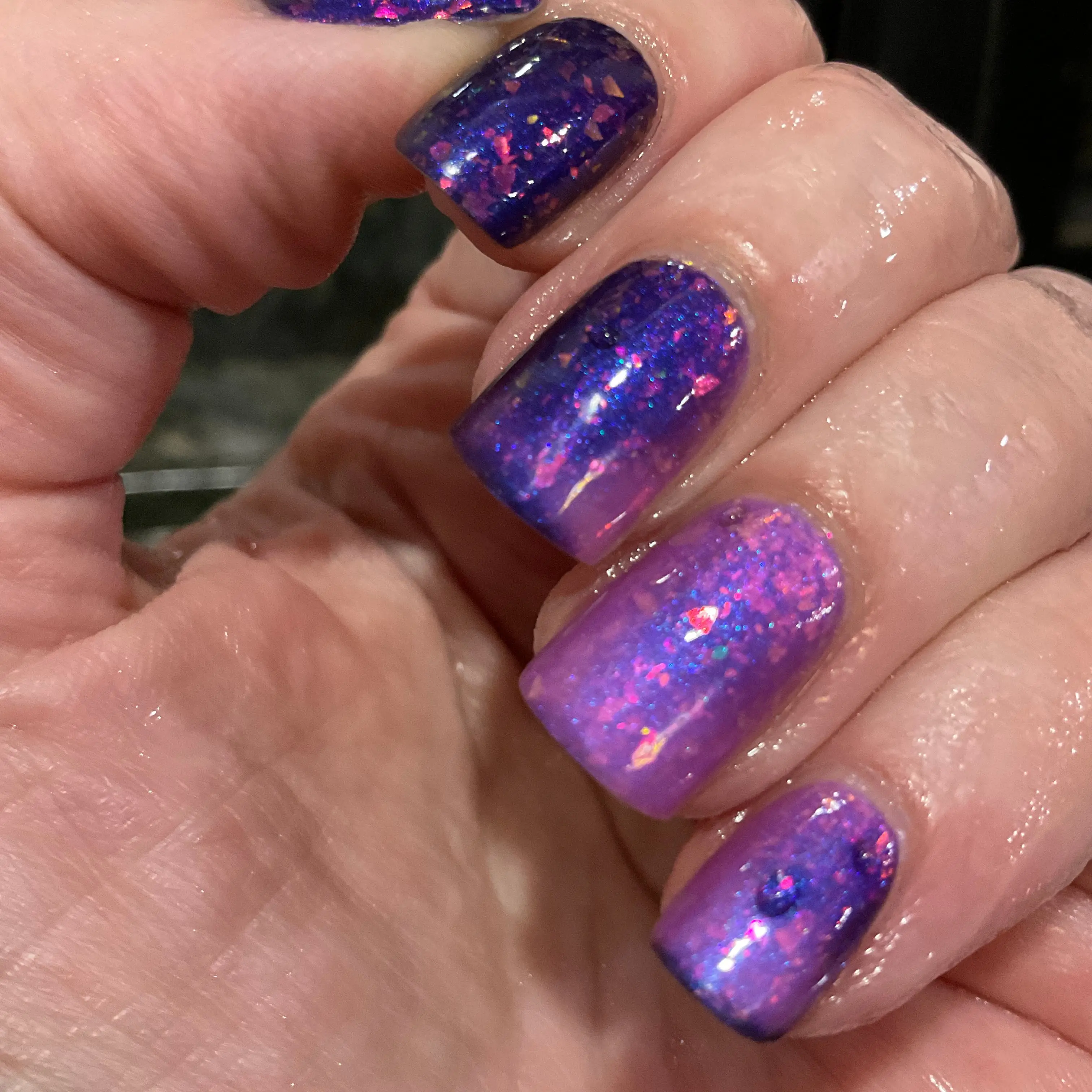 Comfortably Numb | Thermal Nail Polish with Purple Aurora Shimmer and Shifting Aurora Flakes