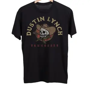 Dustin Lynch Tennessee Unisex Short Sleeve New Black T-Shirt Cotton Fabric