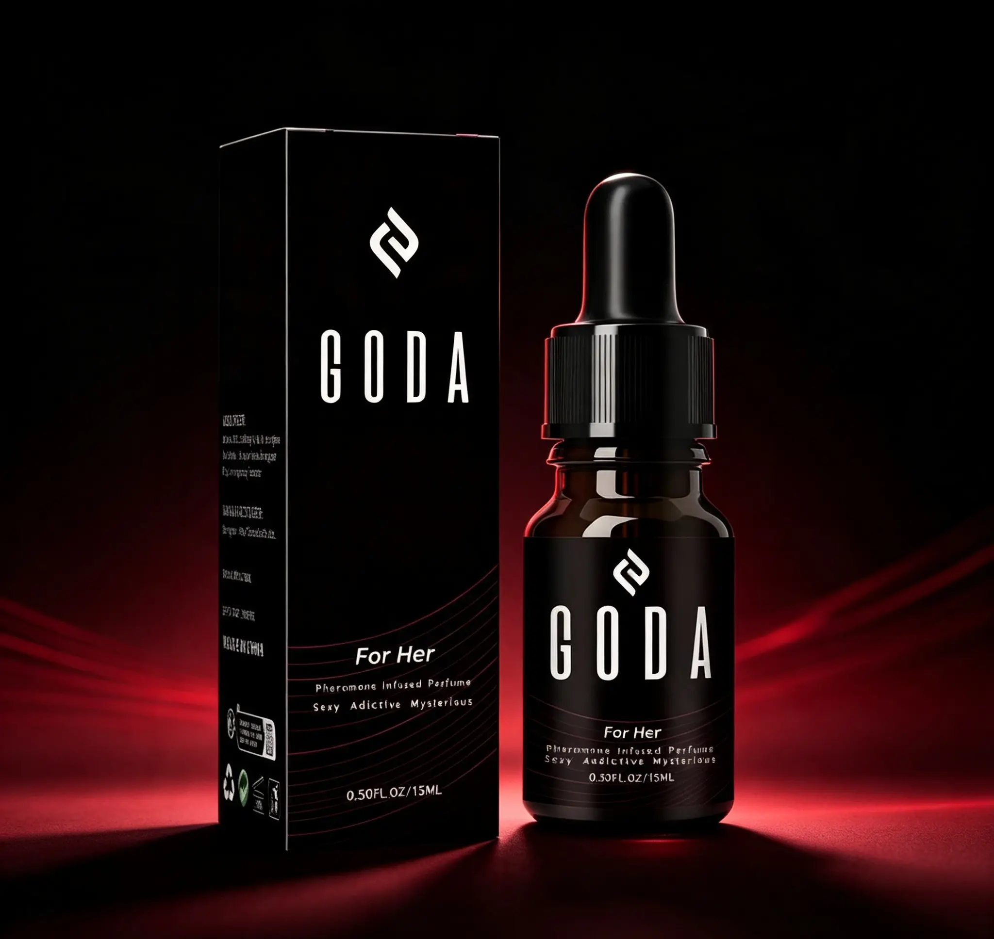 GODA For Her Pheromone Perfume Oil, Long Lasting Jasmine & Rose Floral Scent, Sweet & Spicy Aroma Vegan Cruelty-Free Portable Travel Fragrance for Women, 15ml / 0.50 Fl. Oz