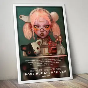 Bring Me the Horizon Print Poster, Post Human Nex Gen Album Poster, Nex Album Cover Rock Music Posters (Note: Frame shown for display only) Decor Wall