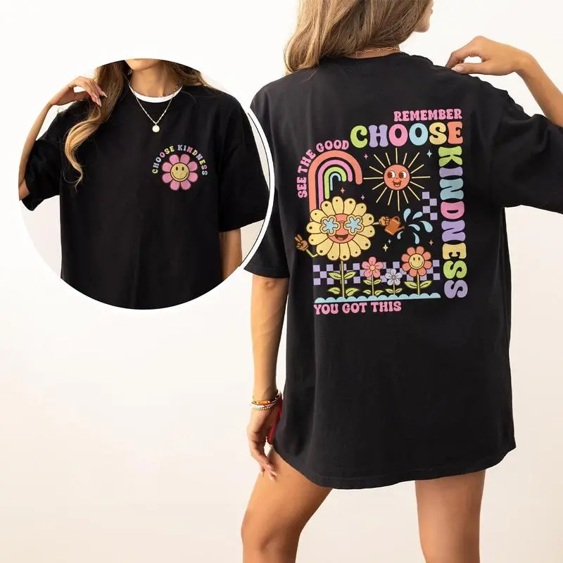 Choose Kindness Shirt, Kindness Matters Tee, Vintage Inspired T-shirt, Be Kind Shirt, Teacher Appreciation Gift, School Counselor Shirt, Teacher Team Shirts, Inspirational Shirt, Teachers Women Top Womenswear Bre Casual Everyday,summerwins,Street