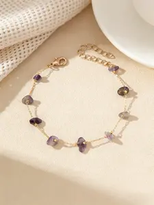 A Stylish Colored Natural Stone Beaded Anklet, Trendy Jewelry, Perfect for Women to Wear on Beach Vacations, with Random Colors, Sizes, And Quantities of Stones