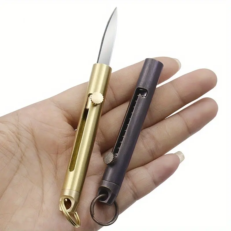 The Compact Pocket Knife - Features a Sharp Retractable Blade, Sleek Design, And Convenient Keychain Attachment - Ideal for Outdoor Activities, Home, And Office Use, Making It an Excellent Everyday Tool