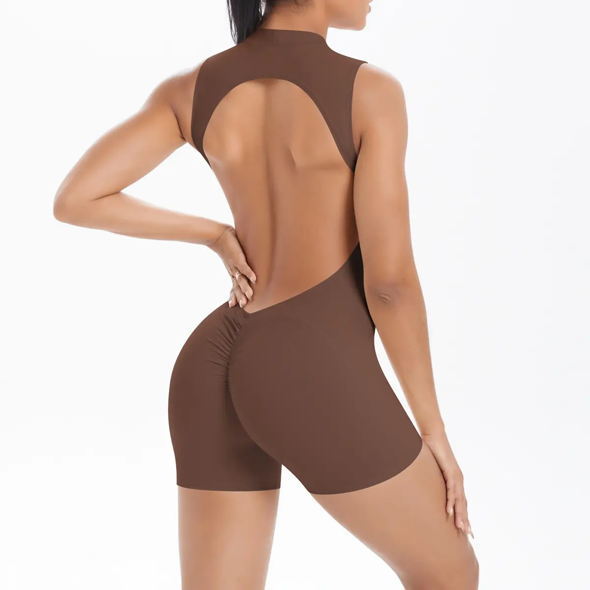 6699 jumpsuit - chestnut color