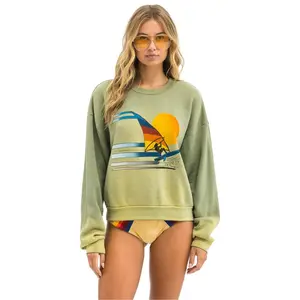 WINDSURF JUMP RELAXED CREW SWEATSHIRT - FADED ARMY