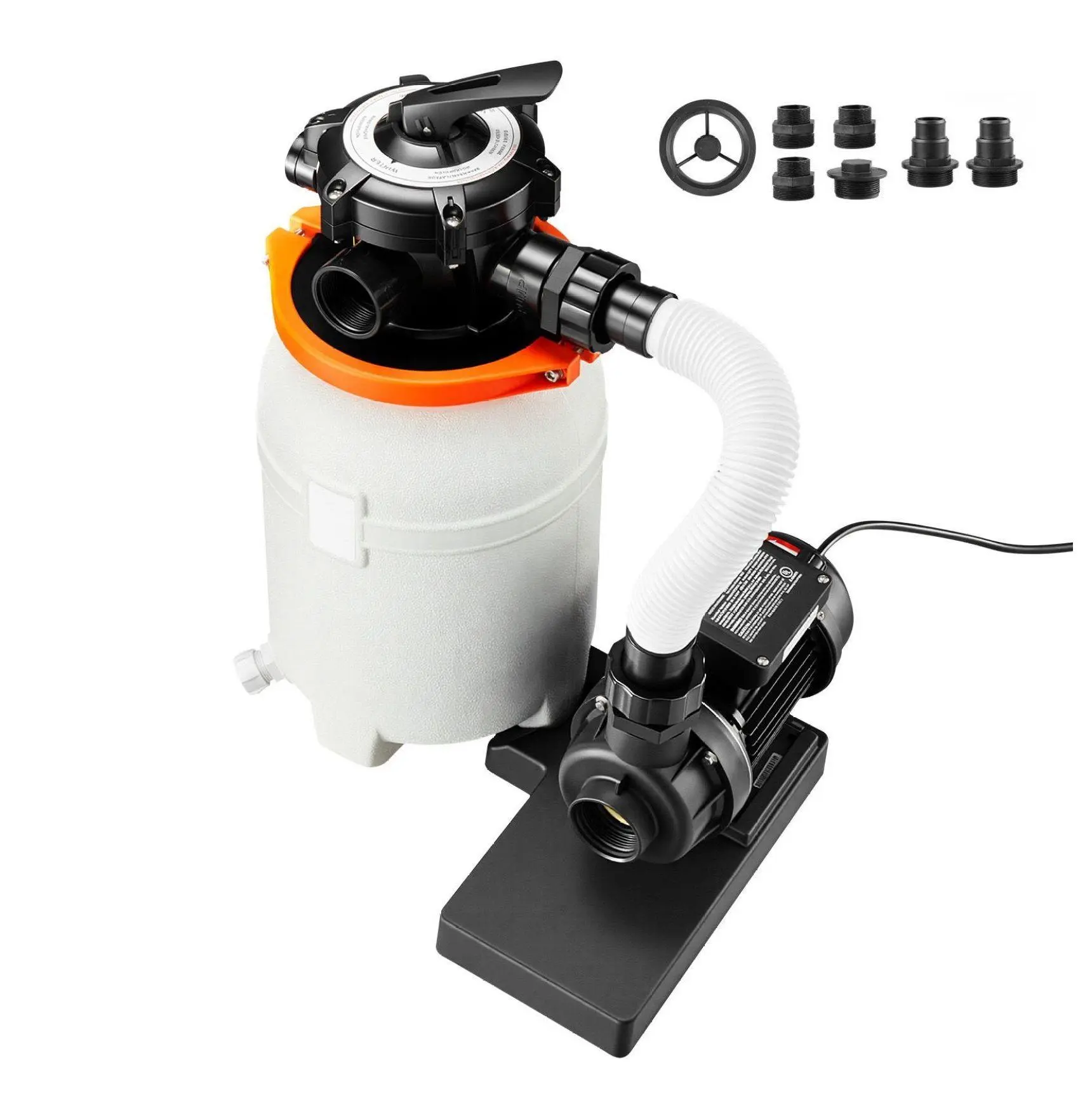 Sand Filter Pump for Above Ground Pool, 10 inch 3000 GPH 0.33 HP - Swimming Pool Filter System with 6-Way Valve & Pre-Assembled Core