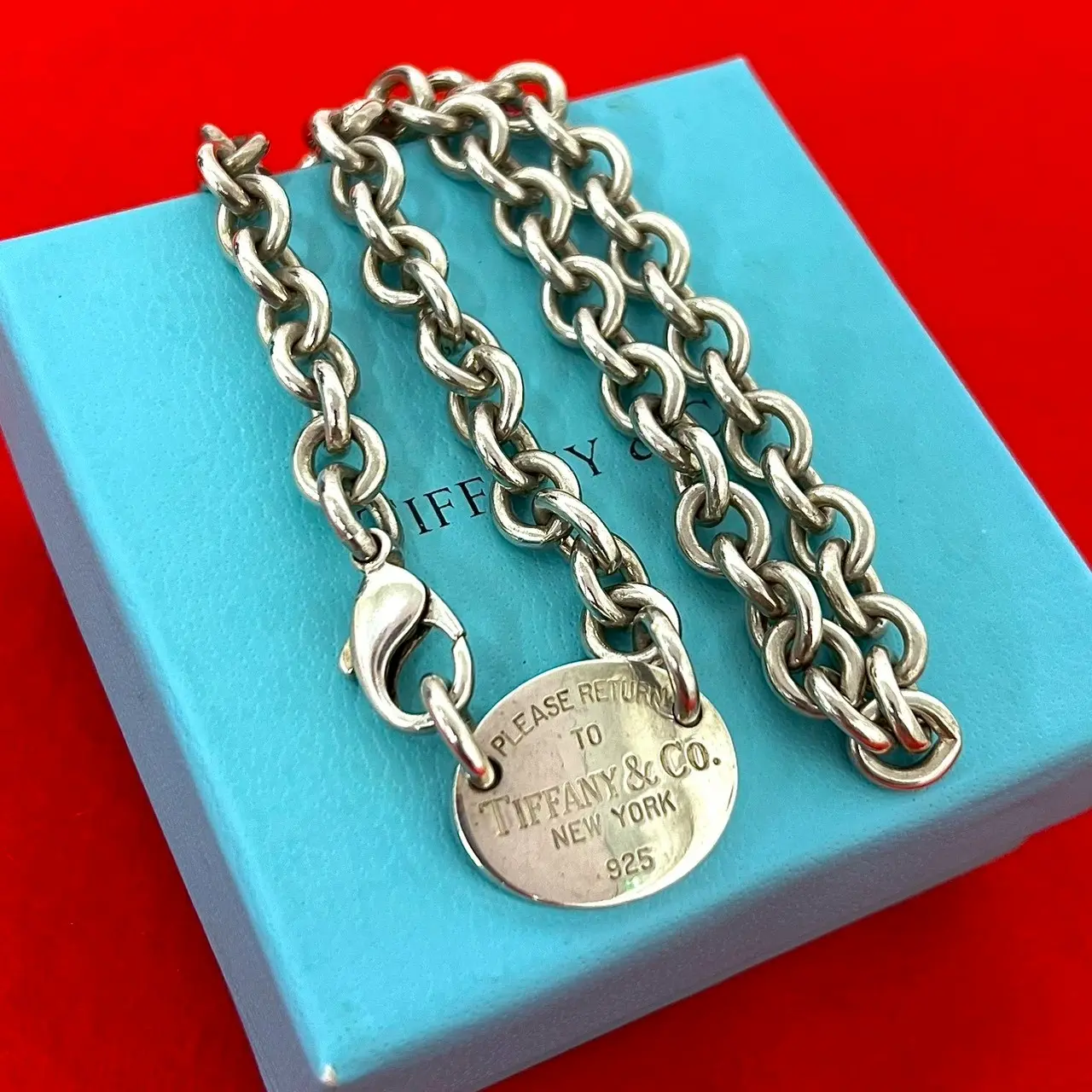 TIFFANY＆Co ナロー ネックレスSV925 メンズnecklace blue tiffany necklace - TikTok Shop