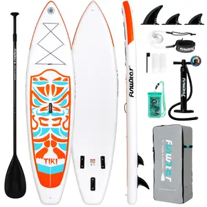 FunWater Inflatable 10'6×33"×6" Ultra-Light (17.6lbs) SUP for All Skill Levels Everything Included with Stand Up Paddle Board, Adj Floating Paddles, Pump, ISUP Travel Backpack, Leash,Waterproof Bag