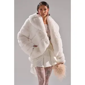 ELIXIR PANELED FAUX FUR IN WHITE
