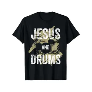 Black Christian Drummer Tee – Christmas and Birthday Gifts for Men & Women