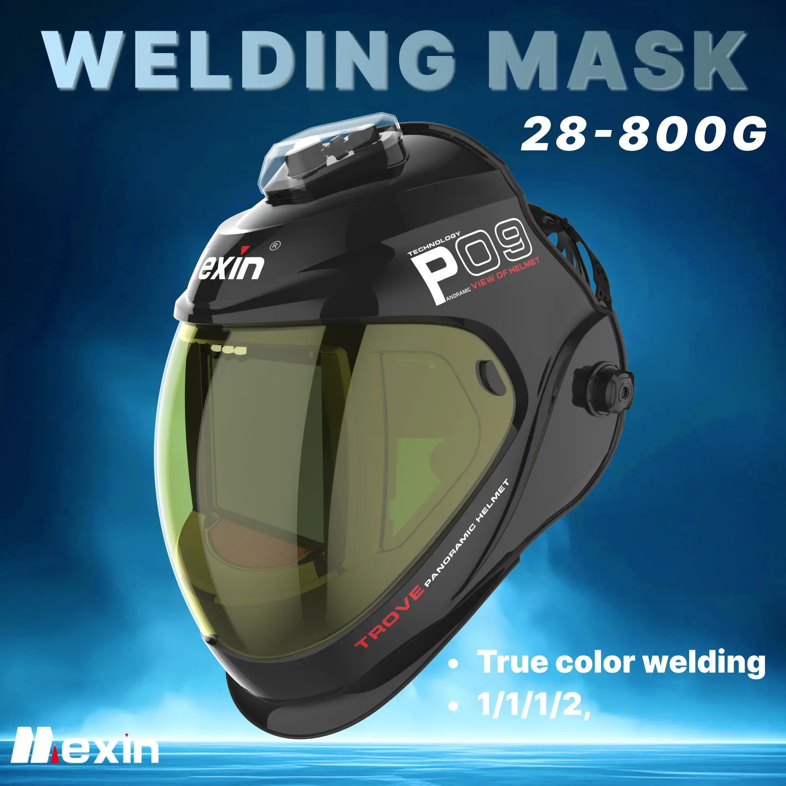 28-800G Mexin welding protective cover burning welding mask automatic head changing wearable argon arc welding special welding cap lightweight protective belt light