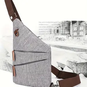 Stay Safe & Stylish! 1pc Gray Anti-Theft Crossbody Bag | Secure Snap Closure Nylon Purse, Adjustable Strap, Compact Travel Bag for Commute, Shopping & Daily Essentials