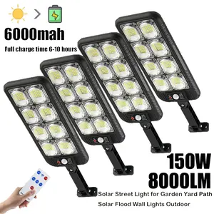 Commercial Ultra-Bright LED Solar Street Light — Sensitive motion sensor, automatically turns on at dusk and off at dawn — IP65 waterproof and sun-resistant — Ideal for parking lots, commercial streets, courtyards, and outdoor walls TikTokShopBlackFriday