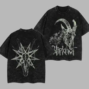 [$$$MANLIFE] Slipknot  Unisex Acid Washed Hoodie T-Shirt – All Hope Is Gone World Tour Rock Groove Metal Cotton Washed Tee, Groove Metal Rock Band Washed Shirt, Oversized Vintage Tee, Heavy Metal Merch, Gift for Rock Fans Print