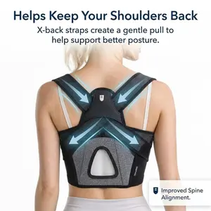 LibertyMove Posture Corrector, Lightweight Adjustable Upper-Back Brace for Women, Shoulder & Upper-Back Pain Relief - Aesthetically Designed & Breathable Back Straightener, Helps Improve Rounded Shoulders, Slouching & Poor Posture, Discreet Under Clothes