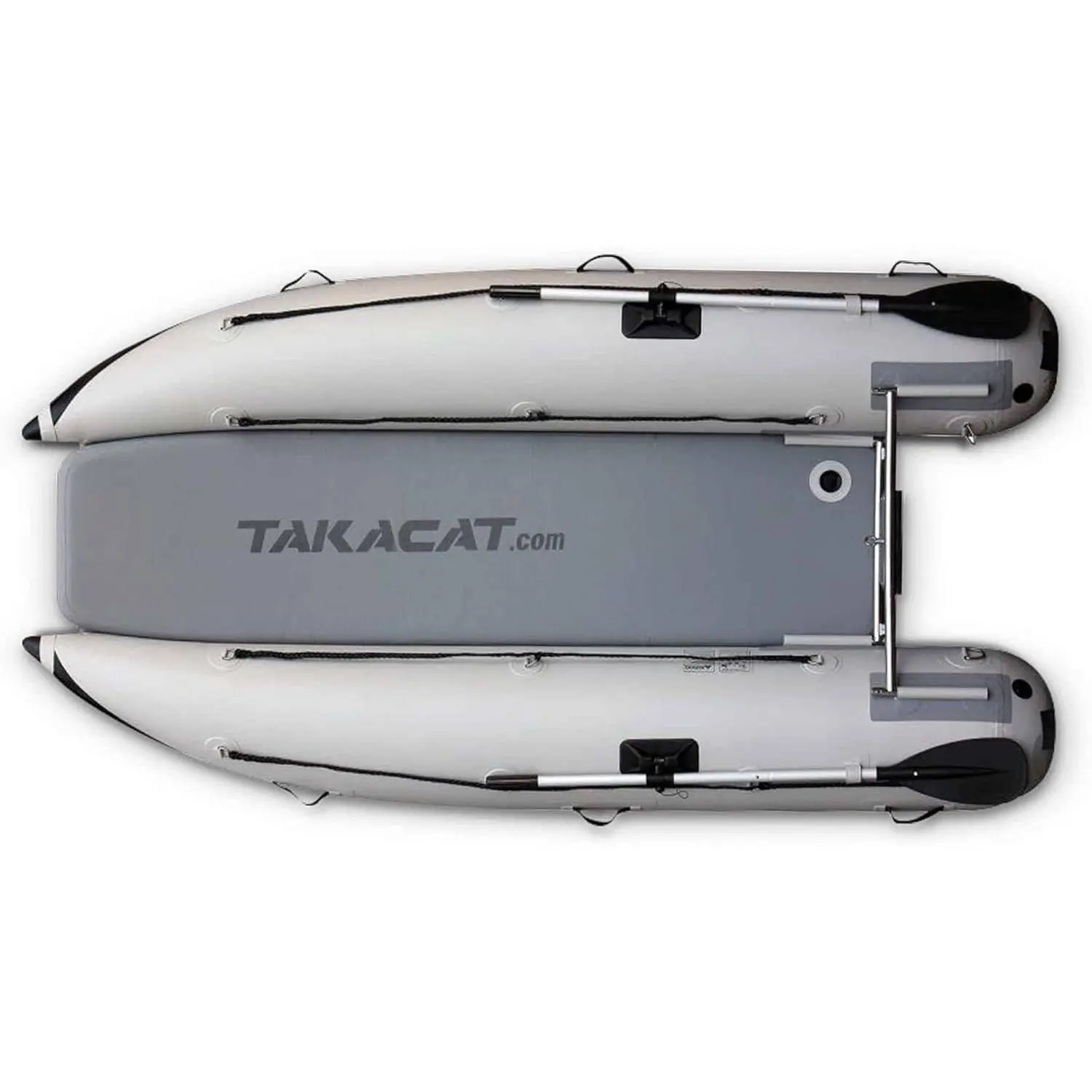 340LX Inflatable Dinghy Boat Open Transom Sport Tender - 5-Person - 15HP, Ultra-Portable Open Bow Design, 3.4 Meters, Gray