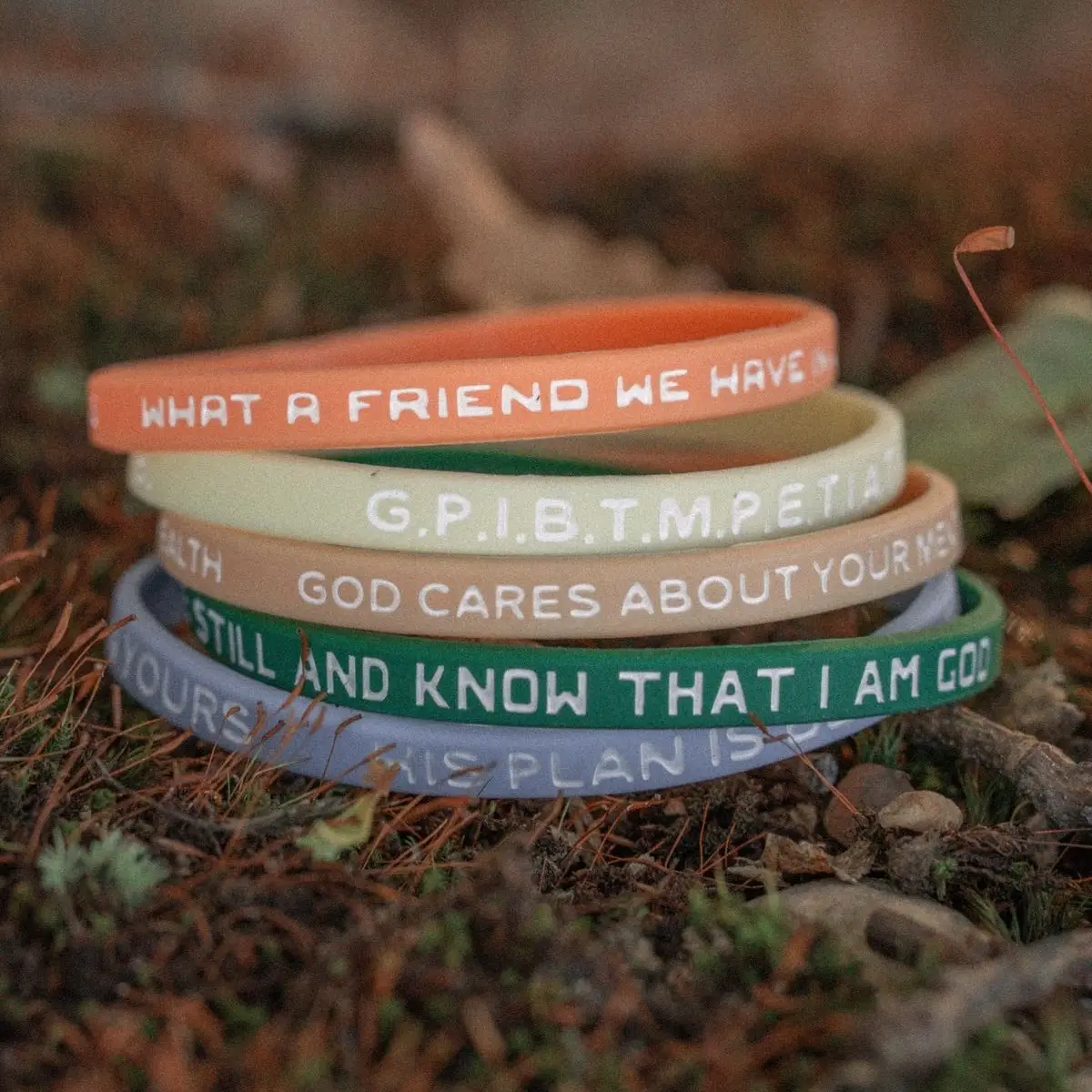 Christian Rubber and Fabric Bracelet 3 or 5 Packs