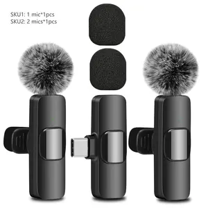 Wireless Lavalier Microphone, Professional Dual Lapel Mic with USB-C/USB Plug for Video Recording, Podcast Equipment, Vlog Microphone for iPhone Android Phone, Audio