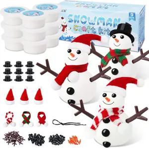 9 Pack Build a Snowman Kit Snowman Crafts for Kids,Modeling Clay Snowman DIY Kit, Christmas Stocking Stuffers for Kids,Christmas Crafts Xmas Gift