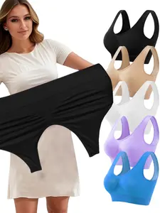 Plus Size Women's Underwear Double Layer No Padding Light Support Comfy U Bralette