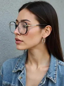 Fashion Clear Lens Eyeglasses, Basic Full Rim Square Frame Eyeglasses for Women & Men, Fashion Eyeglasses for Work, Daily Clothing Decor, Perfect for Student Daily Use