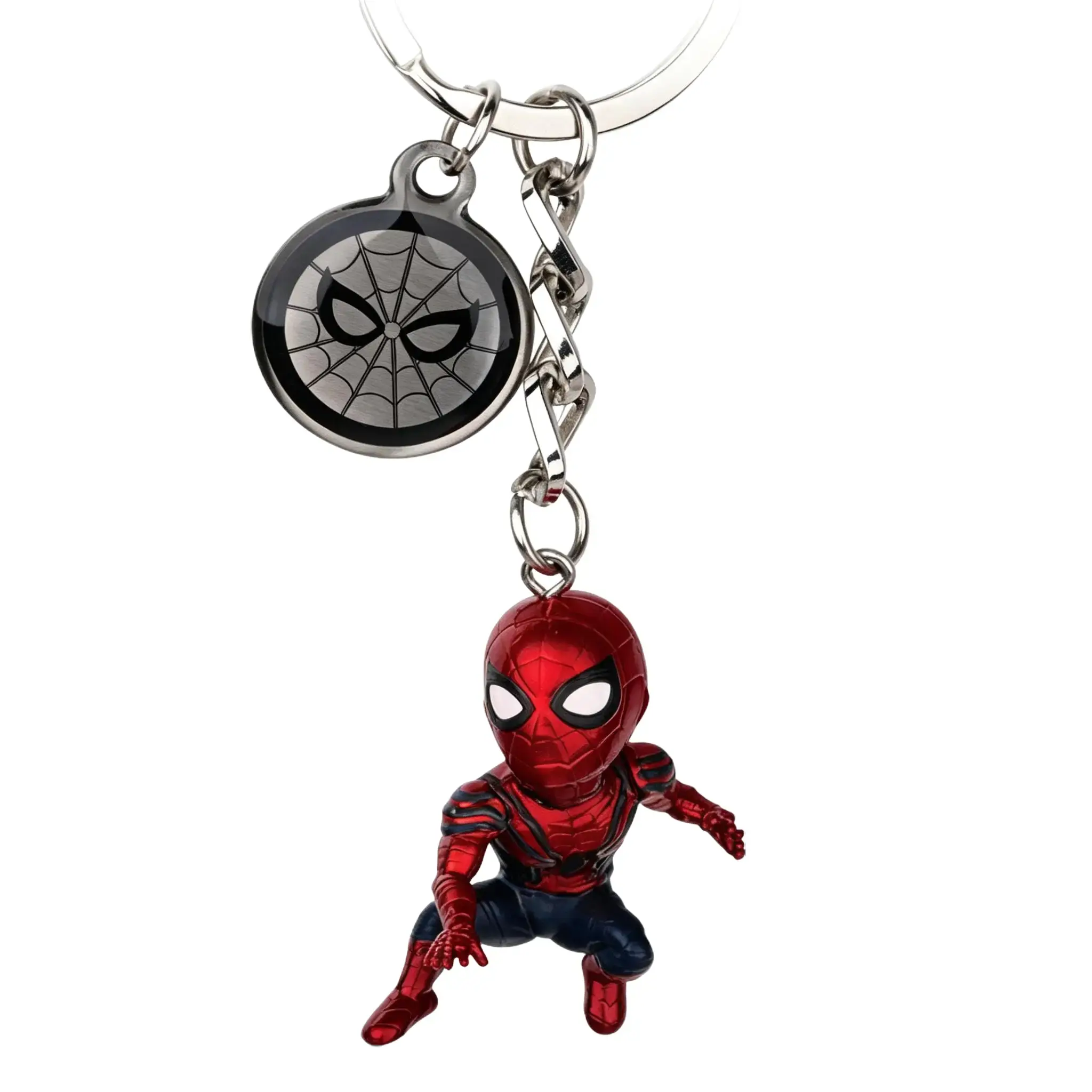 Spider‑Man Keychain, Cute Superhero Character Pendant Key Ring Portable Bag Charm Accessory for Keys Backpack Purse Gift for Fans Kids Teens