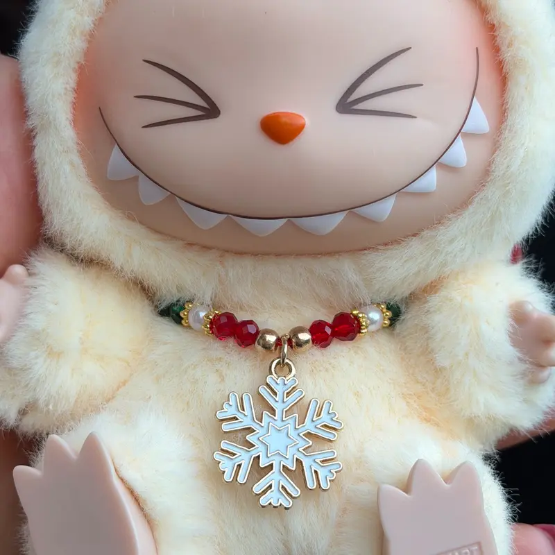 3 Labubu Necklaces Snow Flake Christmas Gift