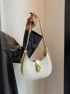 Women's Elegant Matching Solid Color Shoulder Bag, Fashion All-match Underarm Bag, Fashionable Crossbody Bag, Casual Trendy Half Moon Bag for Daily Used, Crescent Bag, Matching Two Piece Set