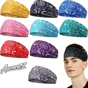 3Pcs Y2K Bandana Paisley Headbands For Men Women, Sweat Wicking Breathable Quick Dry Sports Head Wraps, Ideal For Yoga Running Gym Fitness Cycling Daily Wear