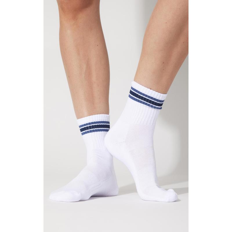 3 PC Washed Loop Terry Crew Neck Long Sleeve + High Waist Short + Sock Set - Our Ocean Core Story