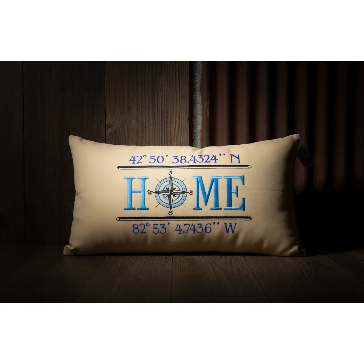 Armada Compass Lumbar Pillow, Hand-Designed Standard Pillow by Suki B's Creations, Hand-Designed Standard Pillows