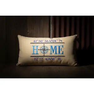 Armada Compass Lumbar Pillow, Hand-Designed Standard Pillow by Suki B's Creations, Hand-Designed Standard Pillows