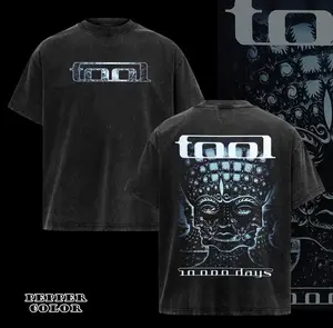 10000 Days Tool T-Shirt Men Women Short Sleeve Cotton Tees Streetwear Brand T-shirt Unisex Tops Summer Men's Clothing Retro Music Tee, Rock Music Lover Shirt, Vintage Band Shirts Casual Wash Cotton Fabric Fit Top Menswear Apparel