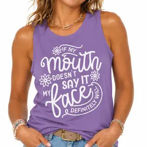 If My Mouth Doesn't Say It - Funny Racerback Tank Top for Women