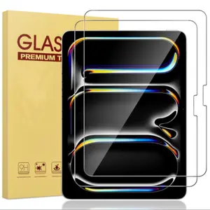 2 Pack HD Transparent 9H Tempered Glass Screen Protector, Anti-Scratch Bubble-Free Film, Tablet Protector for iPad Pro 13-Inch, Air 11-Inch, Mini 6-7
